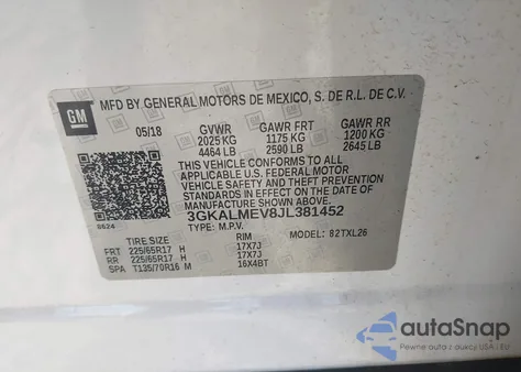 2018 GMC Terrain Sle из США, поврежденный, VIN 3GKALMEV8JL381452